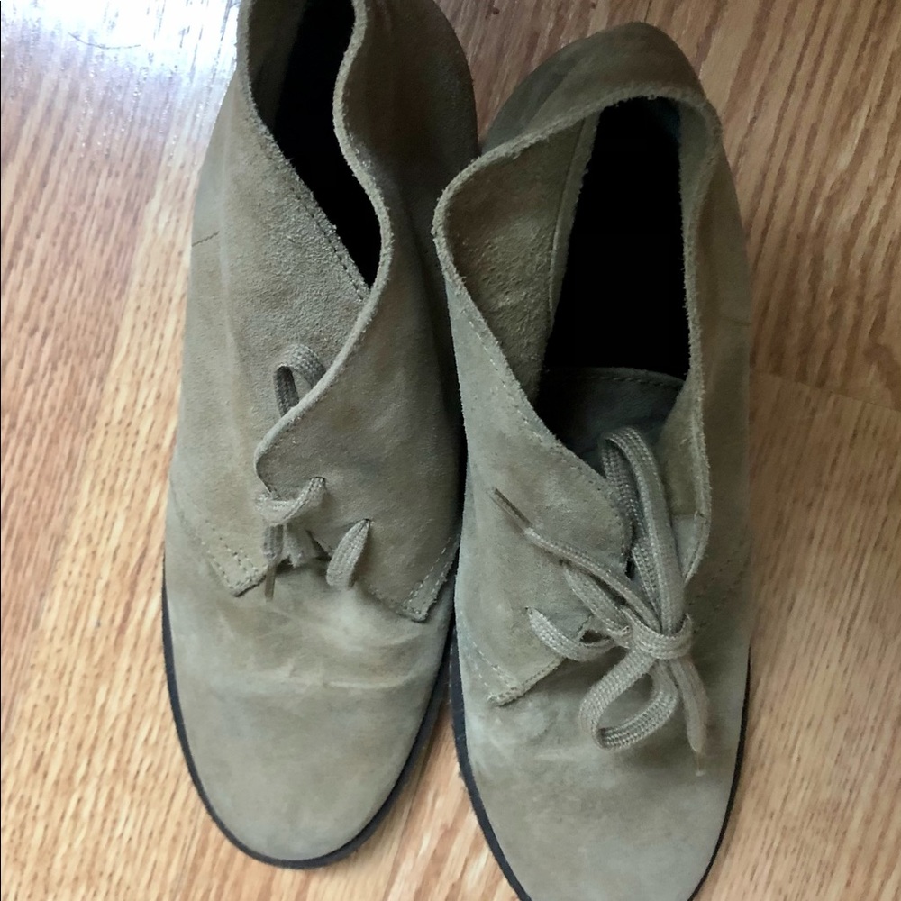J. CREW suede tie up booties. Size 7M. GUC